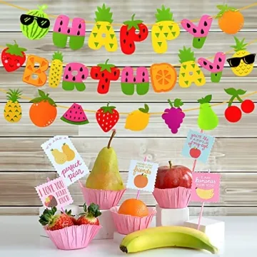 Fruit Theme Birthday Party Decorations Felt Banner Garland