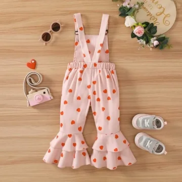 Cute Baby Girl Valentine's Outfit with Ruffled Sleeves