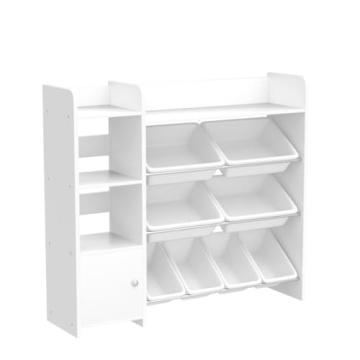 Sturdis Toy Storage Organizer with Bookshelf and Safety Bracket