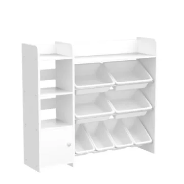 Sturdis Toy Storage Organizer with Bookshelf and Safety Bracket