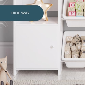 Sturdis Toy Storage Organizer with Bookshelf and Safety Bracket