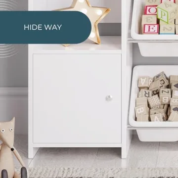 Sturdis Toy Storage Organizer with Bookshelf and Safety Bracket