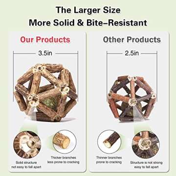 Gochanmon Catnip Toys-2Pcs Natural Silvervine Stick Catnip Ball&Bell Ball-Cat Toys for Indoor Cats- Cleaning Teeth Molar Tools Matatabi Cat Chew Toy-Kitten Toys All Breeds