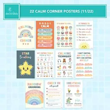 Decorably 22 Calming Posters for Kids' Mindfulness