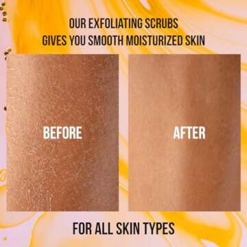 24K Gold Body Scrub, Natural Exfoliating Face Sugar Scrub With Anti-Aging Properties, Pure Skin Moisturizer, Reduce Wrinkles Deep Pore Cleansing Moisturizing Hydrating Skincare, Great Gift for Women