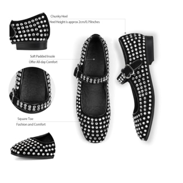Stylish DOEYG Rhinestone Flats for Women - Comfortable & Chic
