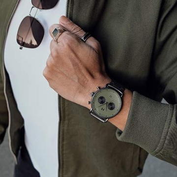 MVMT Blacktop Men’s 47 MM Rallye Green Chronograph Watch