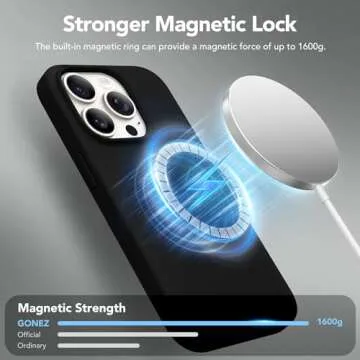 GONEZ for iPhone 15 Pro Case Compatible with Magsafe, [Screen Protector + Camera Lens Protector], Soft Silicone Shockproof Anti-Scratch Full Body Protective Phone Case 6.1" 2023, Black