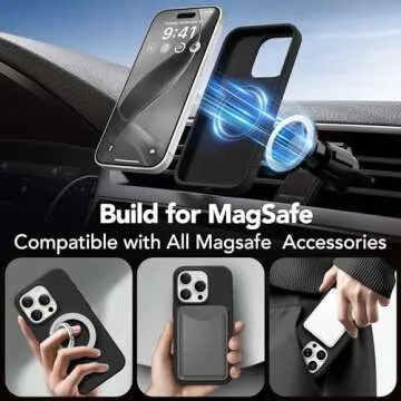 GONEZ for iPhone 15 Pro Case Compatible with Magsafe, [Screen Protector + Camera Lens Protector], Soft Silicone Shockproof Anti-Scratch Full Body Protective Phone Case 6.1" 2023, Black