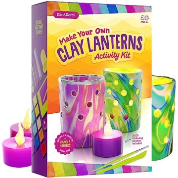Light-up Clay Lanterns Making Kit Activity for Kids & Tween Girls Ages 8-14 Year Old - Best DIY Arts...