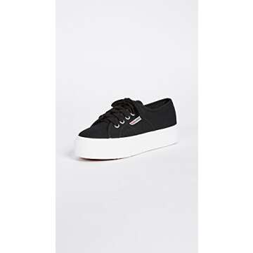 Superga Women's 2790 Acotw Platform Fashion Sneaker in Black/White