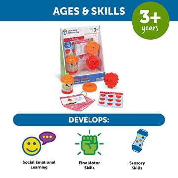 Learning Resources Smoothie Tea Break!™ Sensory Fidget Activity Set, Sensory Toys for Toddlers, Social Emotional Learning, Easter Basket Toys , Ages 3+,19 Pieces