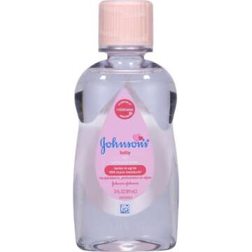 Johnson's Baby Oil, Pure Mineral Oil to Prevent Moisture Loss, Original 3 fl. oz