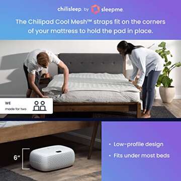 Sleepme OOLER Sleep System – Cooling & Heating Mattress Topper, Automated Temperature Changes: 55-115°F (Queen (80” L x 60” W)) Off-White