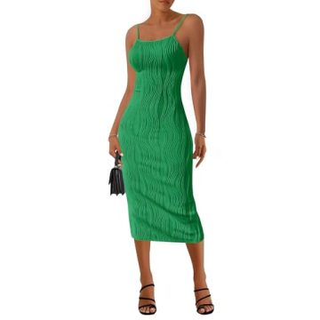 PRETTYGARDEN Women's Midi Bodycon Dress for Summer Style