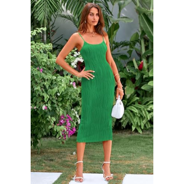 PRETTYGARDEN Women's Midi Bodycon Dress for Summer Style