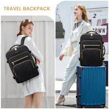 LOVEVOOK Large Travel Backpack for Women, Carry On Bag Flight Approved, 40L TSA Personal Item Travel...