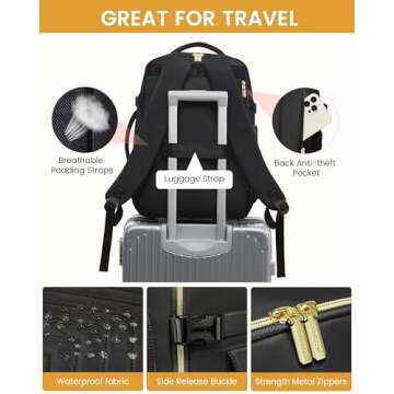LOVEVOOK Large Travel Backpack for Women, Carry On Bag Flight Approved, 40L TSA Personal Item Travel Bag with 3 Packing Cubes, Waterproof 17 Inch Laptop Hiking Casual Backpack