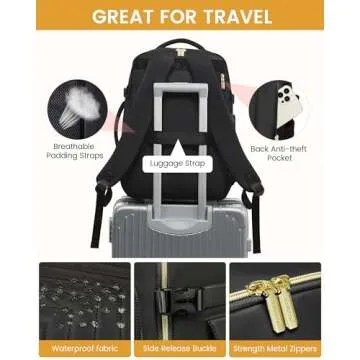 LOVEVOOK Large Travel Backpack for Women, Carry On Bag Flight Approved, 40L TSA Personal Item Travel Bag with 3 Packing Cubes, Waterproof 17 Inch Laptop Hiking Casual Backpack