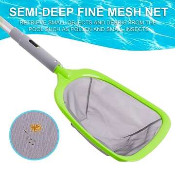 Sepetrel Deluxe Swimming Pool Cleaning Kit with Spa Jet Pool Vacuum Cleaner,Pool Brush, Semi-deep Skimmer Net & Adjustable 57.5-inch Pole,Ideal for Cleaning Above Ground Pools, Inflatable Pool