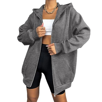 Zeagoo Oversized Zip-Up Hoodie for Women and Girls