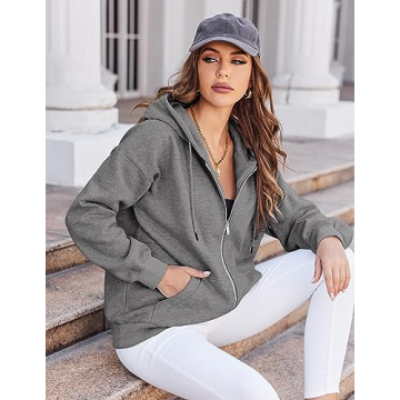 Zeagoo Oversized Zip-Up Hoodie for Women and Girls