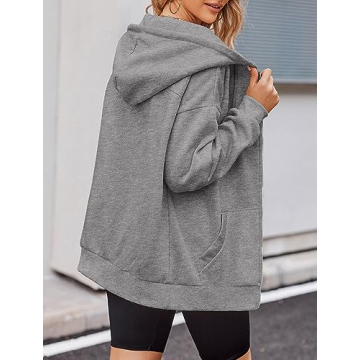 Zeagoo Oversized Zip-Up Hoodie for Women and Girls