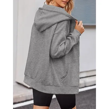 Zeagoo Oversized Zip-Up Hoodie for Women and Girls
