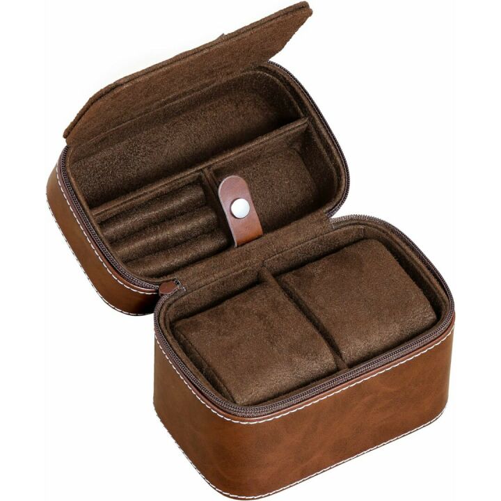 Leather Watch Box with Drawer - 6 Slot Organizer