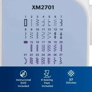 Brother XM2701 Sewing Machine with 27 Stitches Powered