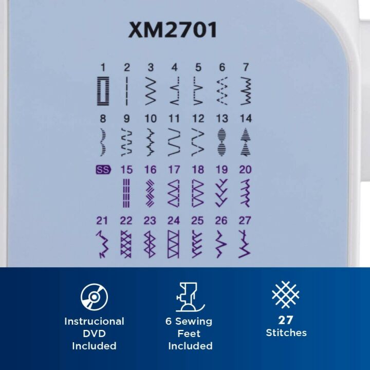 Brother XM2701 Sewing Machine with 27 Stitches Powered