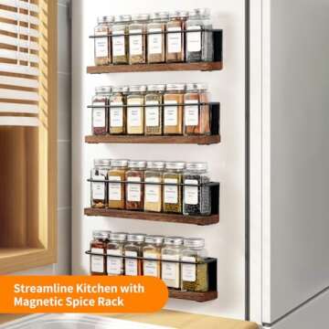 KitHero Magnetic Spice Rack for Refrigerator and Storage