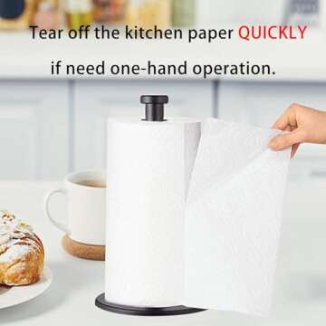KEWANNO Black Paper Towel Holder for Kitchen Use