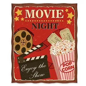 Jekeno Movie Clapboard Gifts Throw Blanket, Gifts for Women Men Movie Lover, Theater Home Film Cinem...
