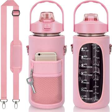 Motivational 64 oz Water Bottle - Leakproof & BPA Free