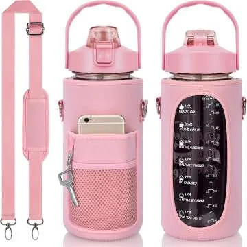 Motivational 64 oz Water Bottle - Leakproof & BPA Free