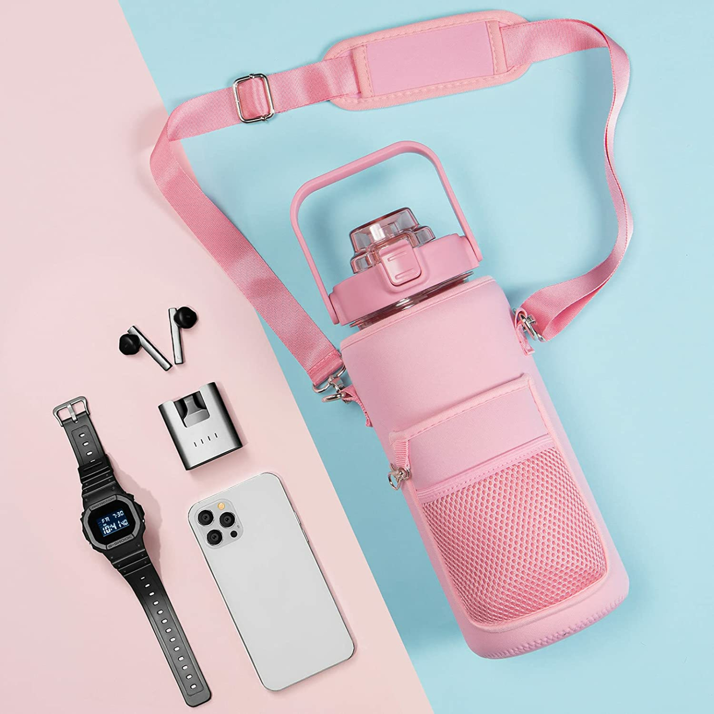 Motivational 64 oz Water Bottle - Leakproof & BPA Free