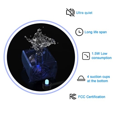 Wonder Creature Cat Water Fountain Stainless Steel, 81oz/2.4L Cat Fountain with Water Level Window and LED Light for Water Shortage Alert, Cat and Dog Fountain with 3 Filters and 1 Mat