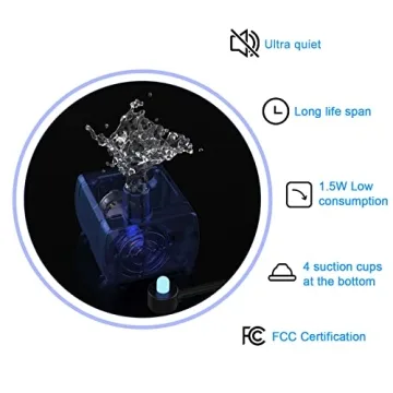 Wonder Creature Cat Water Fountain Stainless Steel, 81oz/2.4L Cat Fountain with Water Level Window and LED Light for Water Shortage Alert, Cat and Dog Fountain with 3 Filters and 1 Mat