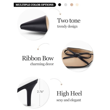 Coutgo Women's Bow Tie Mules Heels - Chic and Comfortable