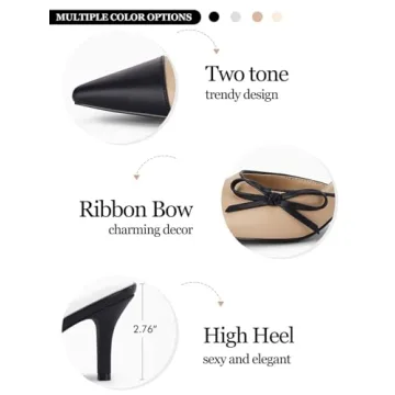 Coutgo Women's Bow Tie Mules Heels - Chic and Comfortable