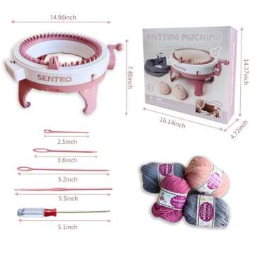 SENTRO Knitting Machine, 48 Needles Knitting Crochet Machine, Smart Knitting Loom Machine with Row C...