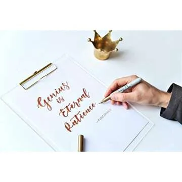 Stylish UNIQOOO Acrylic Clipboard with Gold Clip