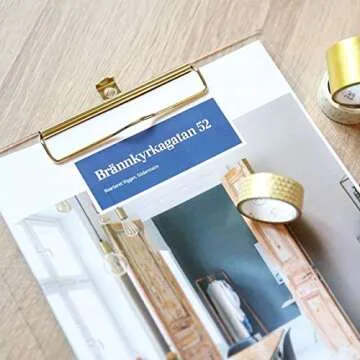 Stylish UNIQOOO Acrylic Clipboard with Gold Clip