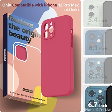 SURPHY iPhone 12 Pro Max Case - Durable Liquid Silicone Protection