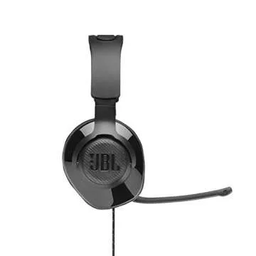 JBL Quantum 200 - Wired over-ear gaming headset with Voice focus directional flip-up mic and memory foam ear cushions (Black)