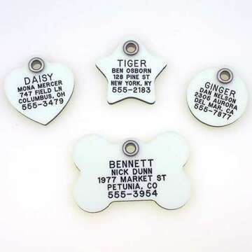LuckyPet Pet ID Tag - Glow in The Dark Dog Tag - Durable Custom Dog Tags for Pets - Silent Personali...
