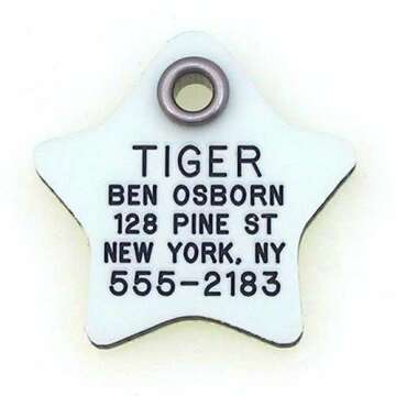 LuckyPet Pet ID Tag - Glow in The Dark Dog Tag - Durable Custom Dog Tags for Pets - Silent Personalized Dog Identification Tags - Easy to Read Engraved Pet Tags for Dogs and Cats - Medium, Bone