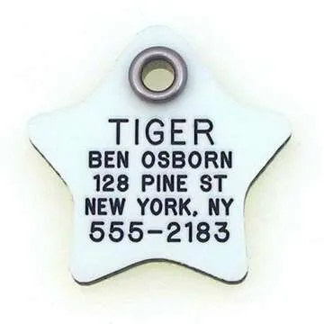 LuckyPet Pet ID Tag - Glow in The Dark Dog Tag - Durable Custom Dog Tags for Pets - Silent Personalized Dog Identification Tags - Easy to Read Engraved Pet Tags for Dogs and Cats - Medium, Bone