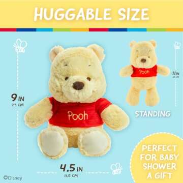 Kids Preferred Disney Baby Winnie the Pooh and Friends Stuffed Animal with Jingle and Crinkle, Pooh 12”